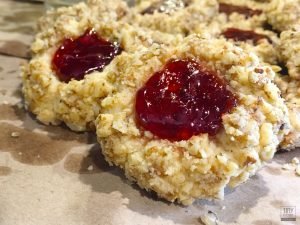 Thumbprint cookies are cookies with a dollop of jam in their center. This is one of the best cookie recipes for walnut thumbprint cookies. Just add jam! | Tiny Kitchen Cuisine | https://tiny.kitchen