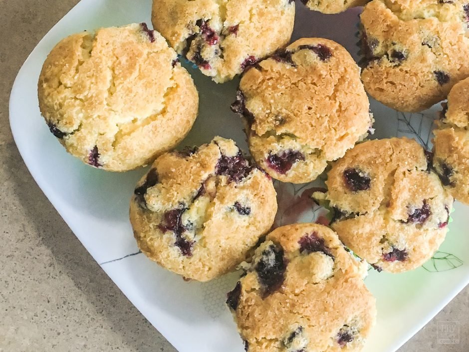 The best blueberry muffins from scratch! Topped with a crispy sugar topping and packed with juicy blueberries, these blueberry muffins will make your morning right.